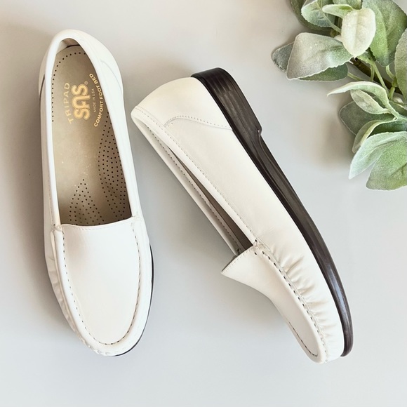 SAS San Antonio Shoemaker Simplify Slip On Loafer Comfortable White Size: 7 New - Picture 10 of 13